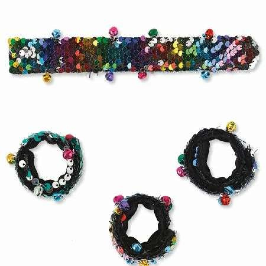 For Kids * | Sequin Bell Slap Bracelets