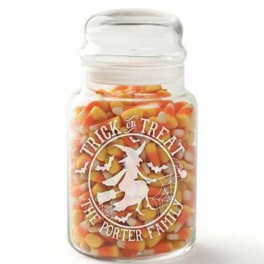 Holidays & Events * | Scary Witch Personalized Glass Treat Jar