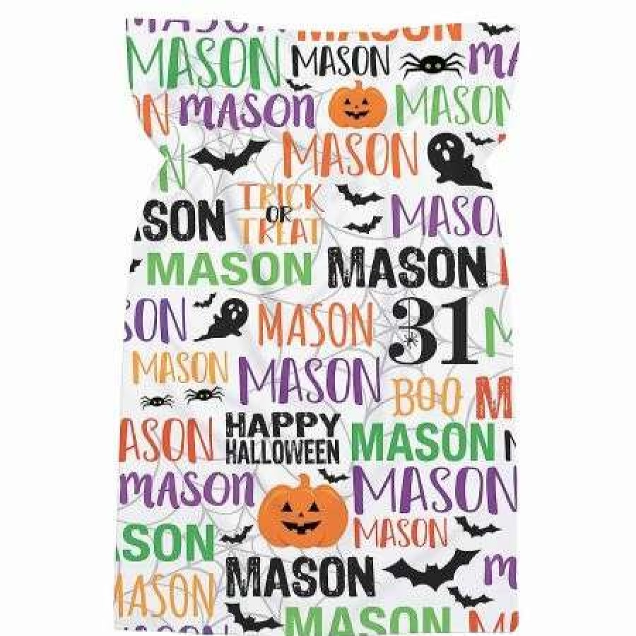 Holidays & Events * | Trick-Or-Treat Personalized Green Name Pillowcase