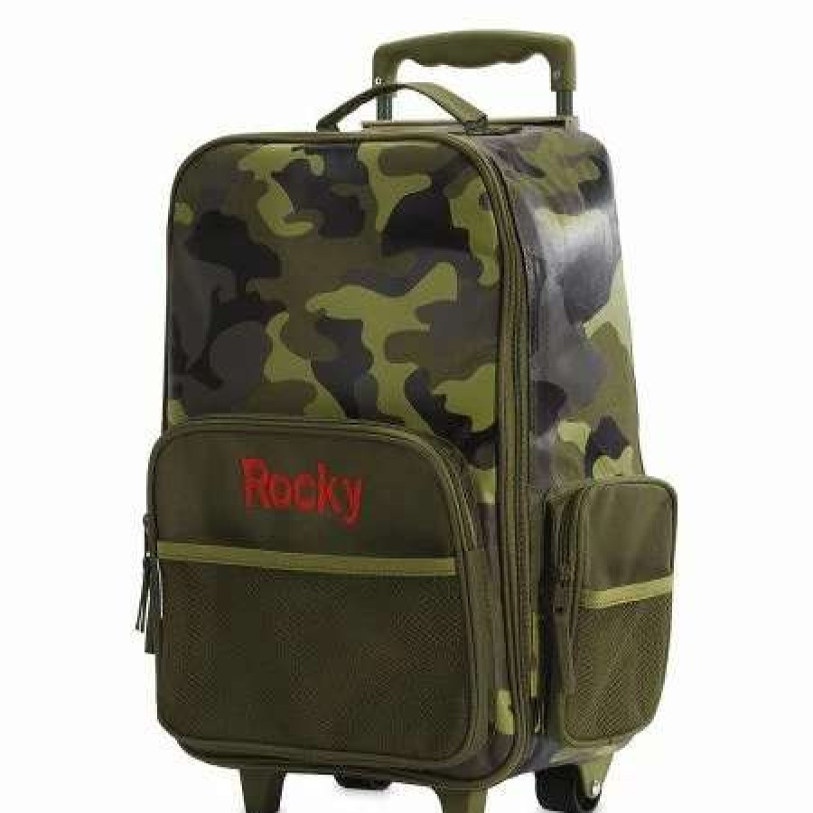 For Kids * | Green Camo 18 Rolling Luggage By Stephen Joseph