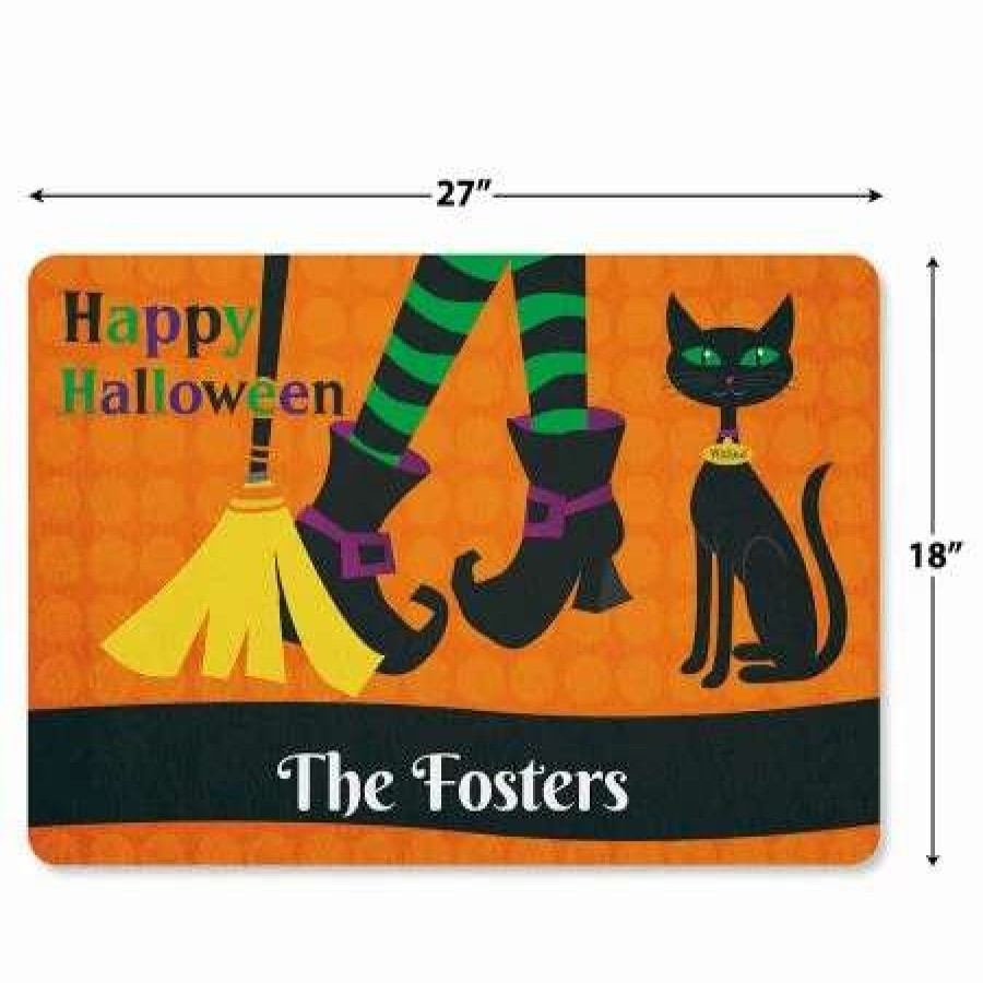 Holidays & Events * | Witch Legs Personalized Halloween Doormat