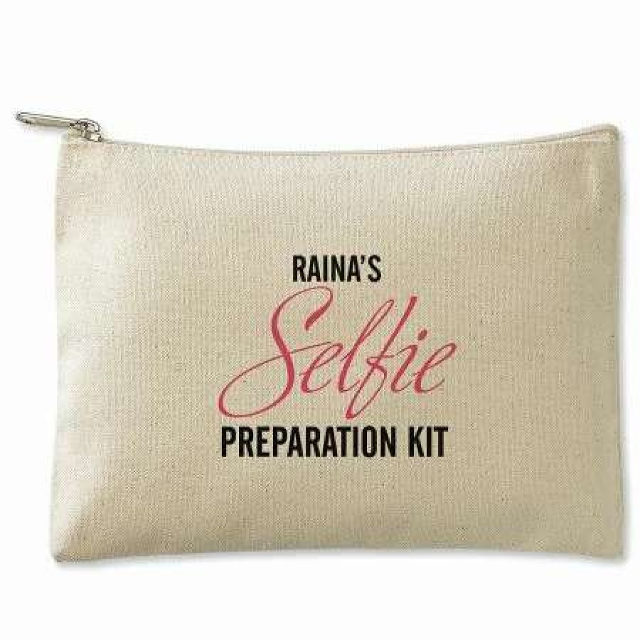 For Home * | Selfie Prep Kit Zippered Personalized Canvas Pouch