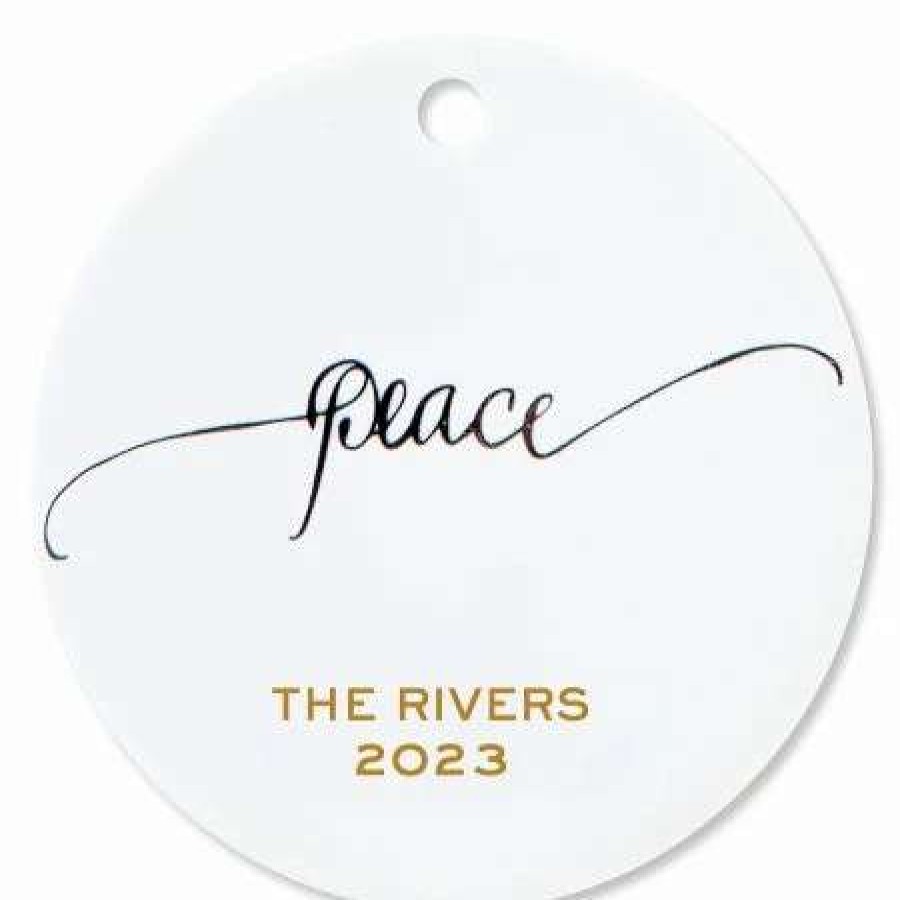 Holidays & Events * | Personalized Peace Round Christmas Ornaments