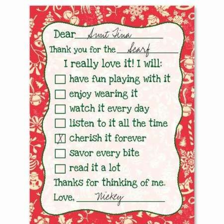 For Kids * | Christmas Thanks Fill-In Thank You Cards