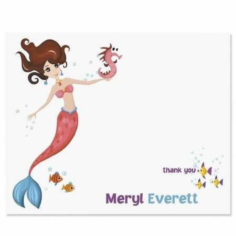 For Kids * | Mermaid Personalized Thank You Cards