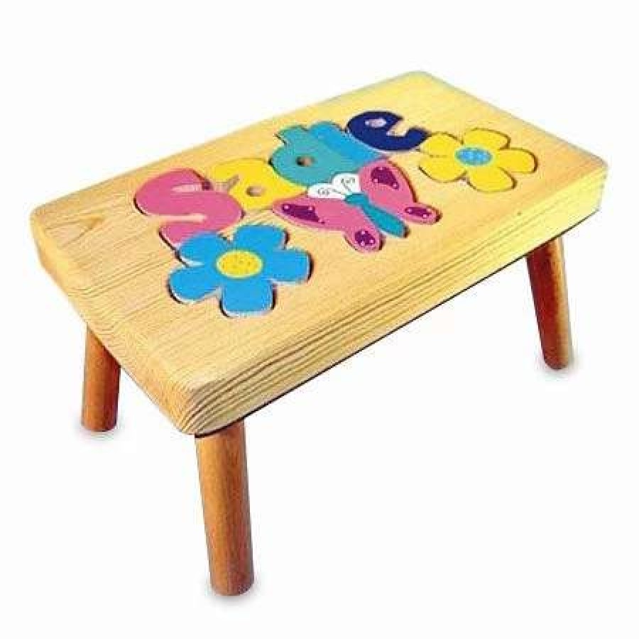 For Kids * | Flowers Personalized Puzzle Footstool