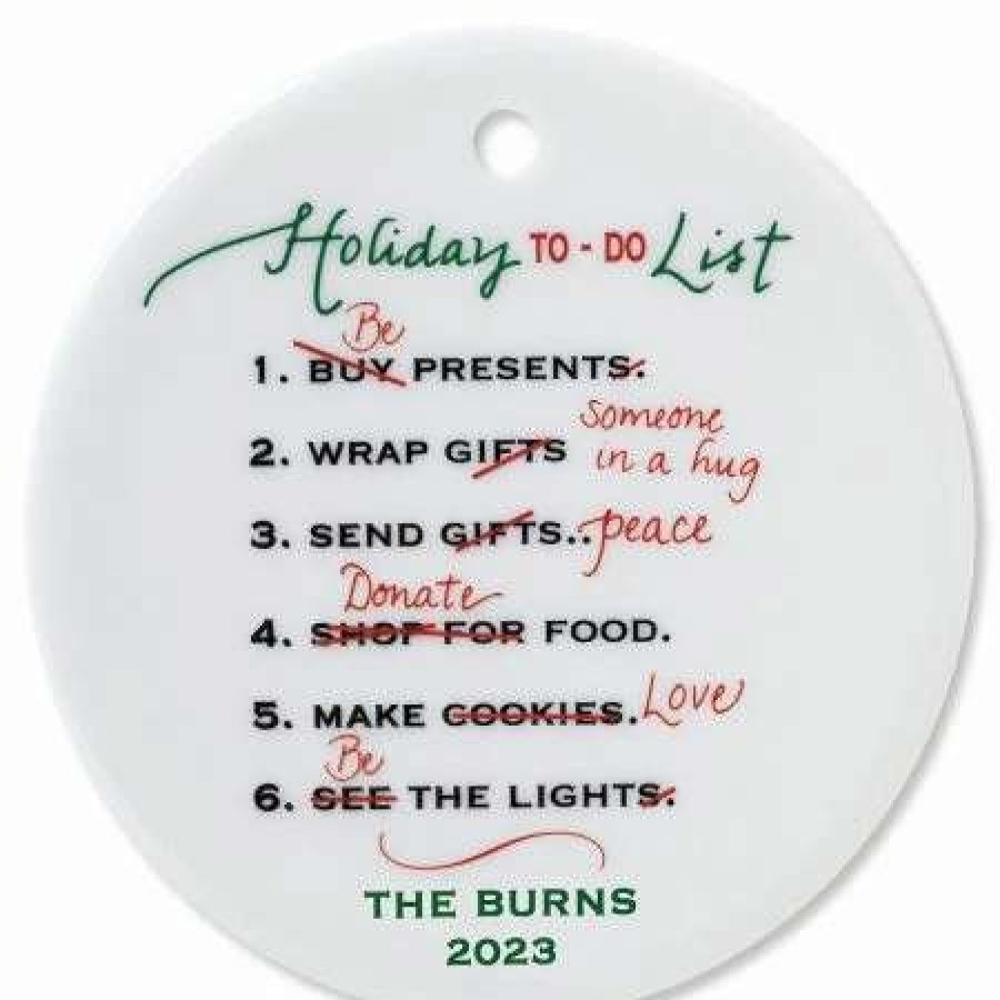 Holidays & Events * | Personalized Holiday To Do Round Christmas Ornament