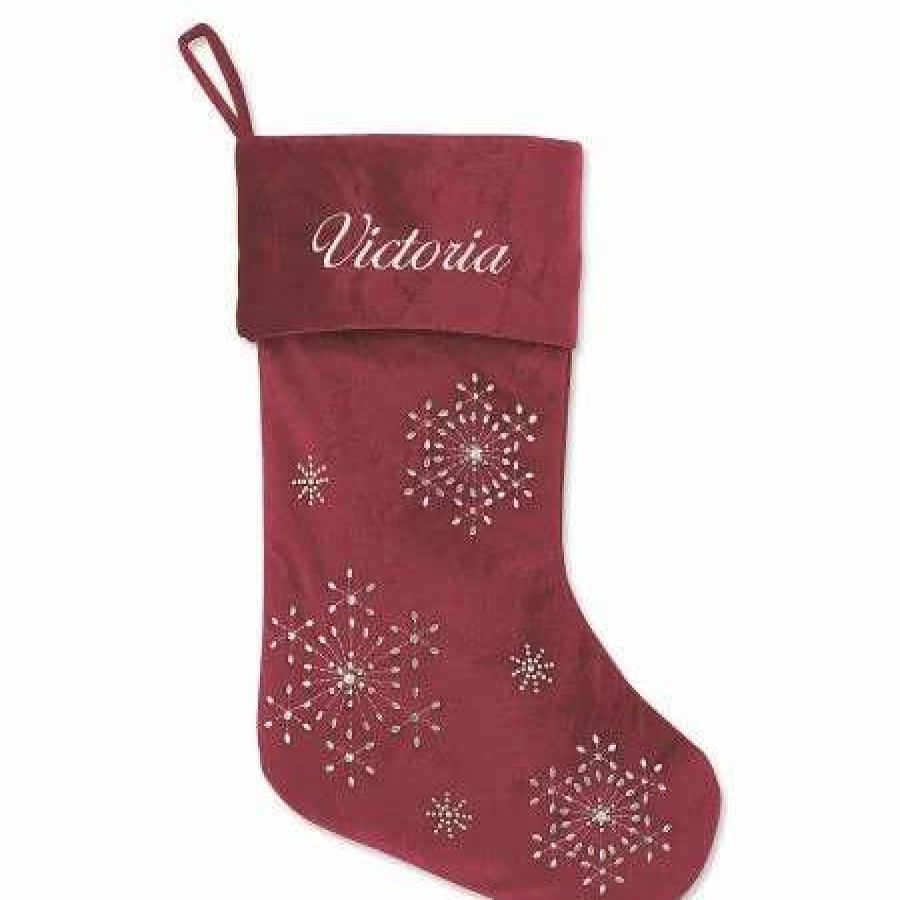 For Kids * | Red Velvet Personalized Christmas Stocking