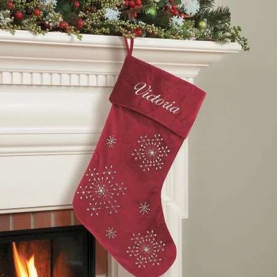 For Kids * | Red Velvet Personalized Christmas Stocking