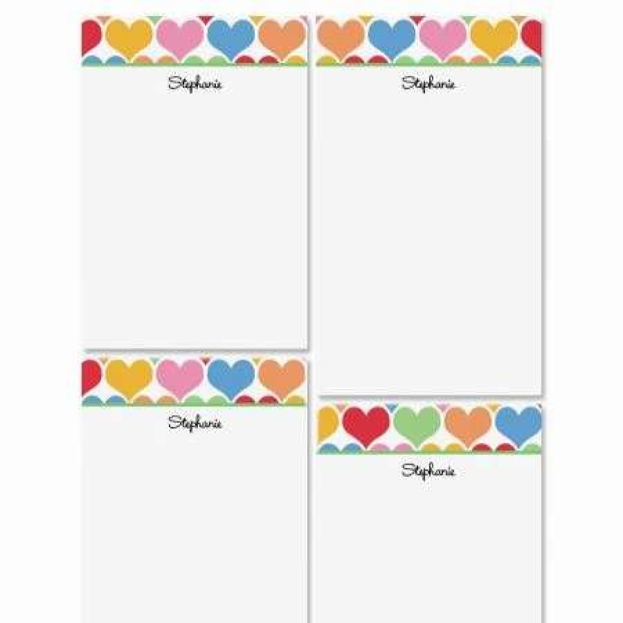 Greeting Cards & Stationery * | Happy Hearts Personalized Notepad Set