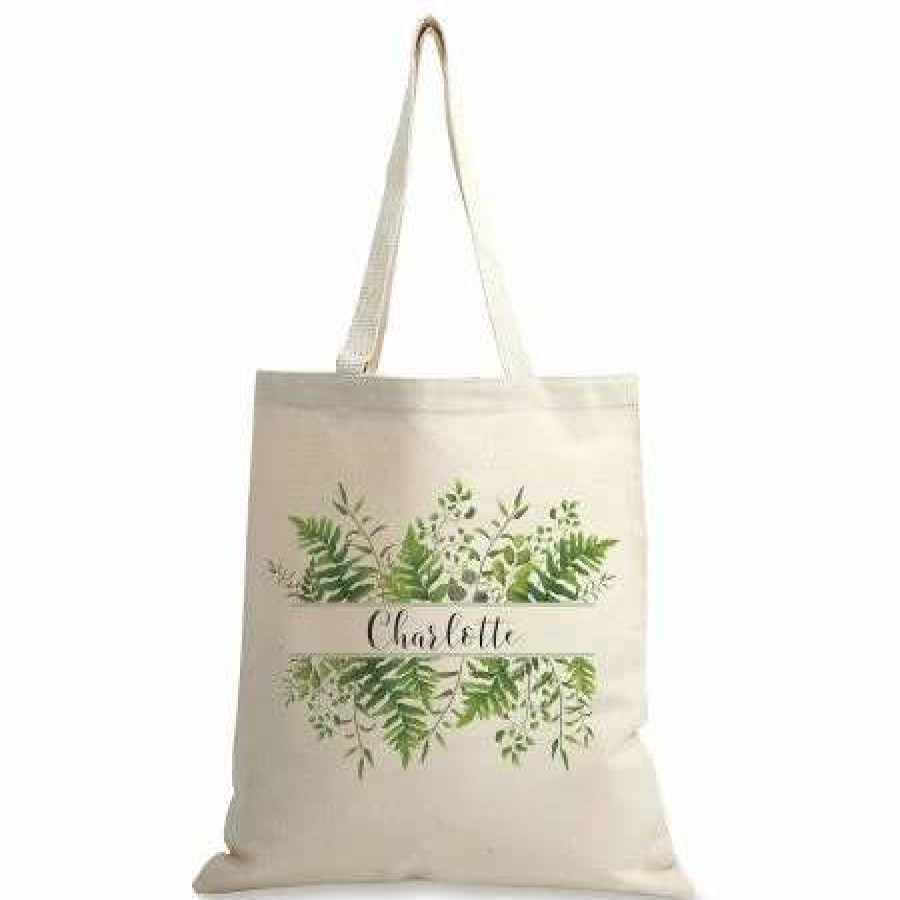 For Kids * | Family Greenery Personalized Canvas Tote