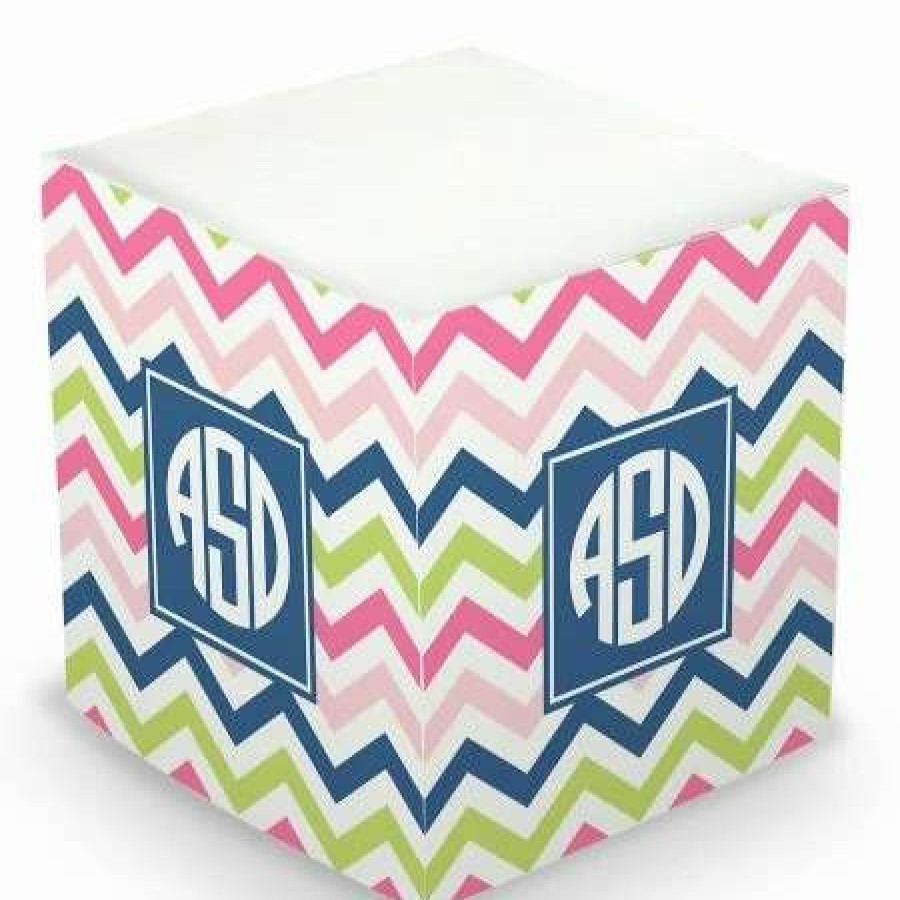 For Home * | Chevron Personalized Sticky Memo Cube