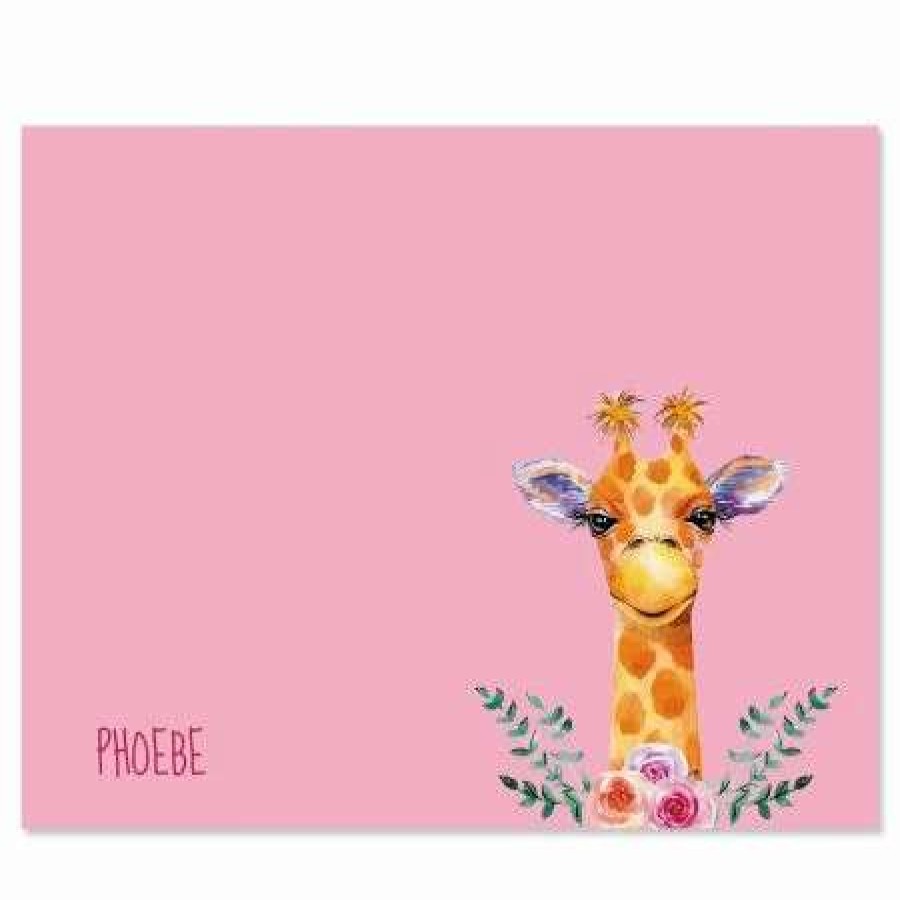 For Kids * | Mini Giraffe Personalized Note Cards