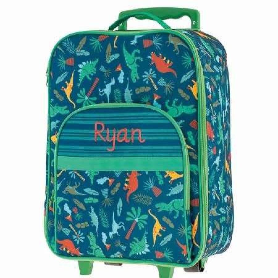 For Kids * | All-Over Dino 18 Personalized Rolling Luggage By Stephen Joseph