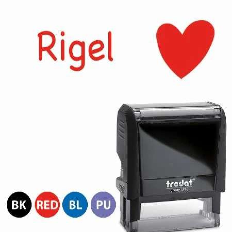 For Kids * | Heart Self-Inking Stamp 4 Colors