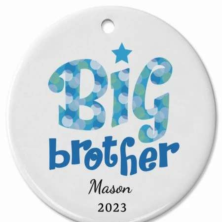 Gifts * | Big Brother Ceramic Personalized Christmas Ornament