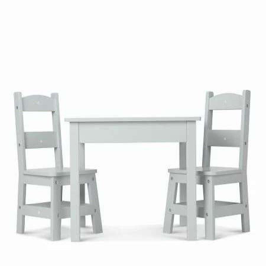 For Kids * | Gray Wooden Table & Chair By Melissa & Doug