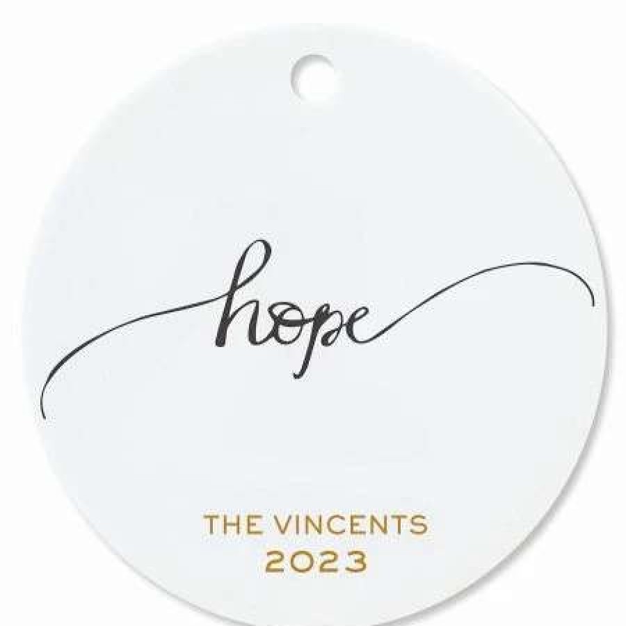 Holidays & Events * | Personalized Hope Round Christmas Ornaments