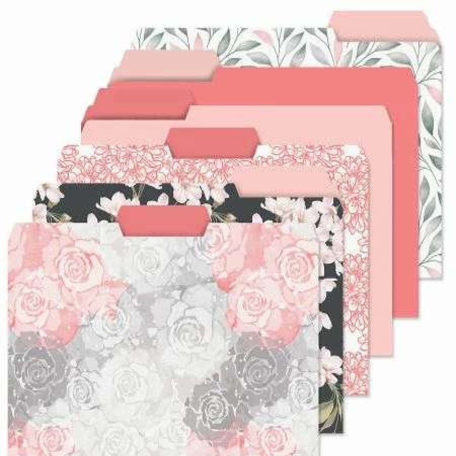 For Home * | Charcoal & Coral File Folders Value Pack