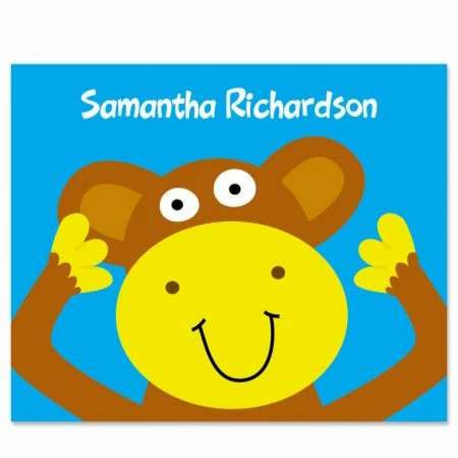 For Kids * | Monkey Kids Personalized Note Cards