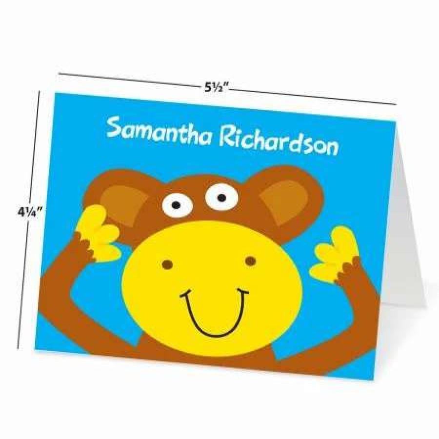 For Kids * | Monkey Kids Personalized Note Cards