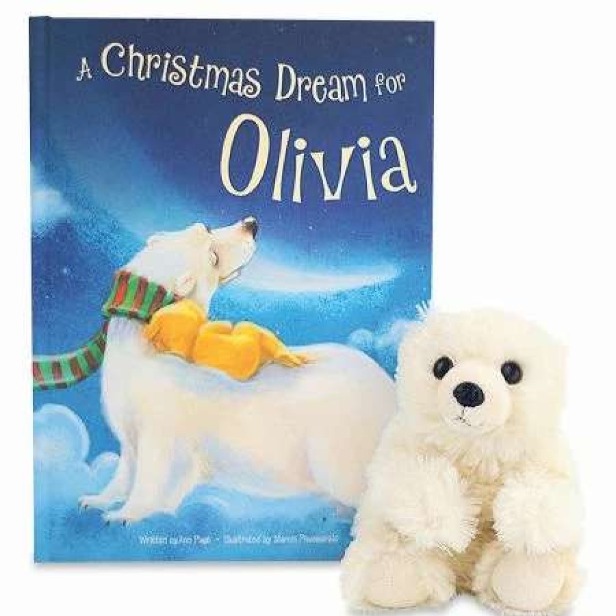 For Kids * | A Christmas Dream For Me Personalized Storybook With Plush Polar Bear