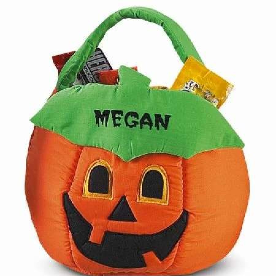 Holidays & Events * | Halloween Jack-O'-Lantern Personalized Treat Basket