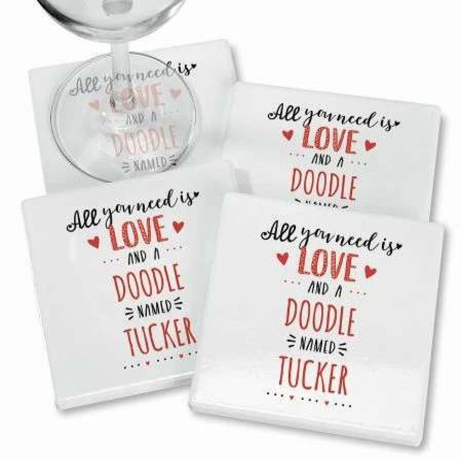 For Home * | All You Need Is Love Personalized Ceramic Coasters