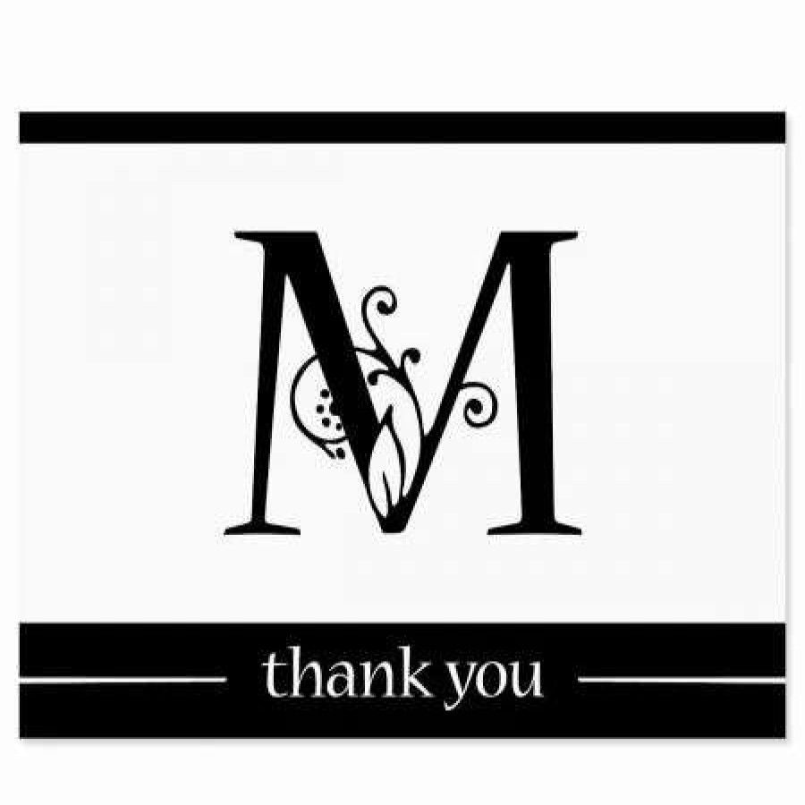 Holidays & Events * | Formal Initial Personalized Thank You Cards