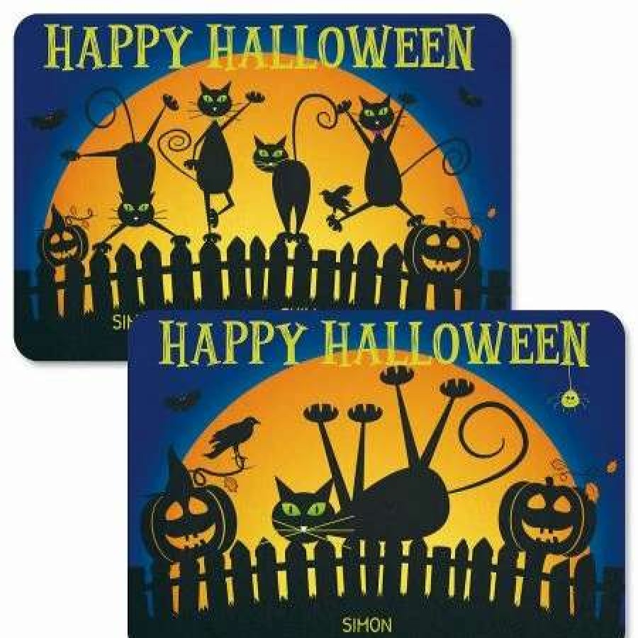 Holidays & Events * | Cat Silhouettes Personalized Halloween Doormats