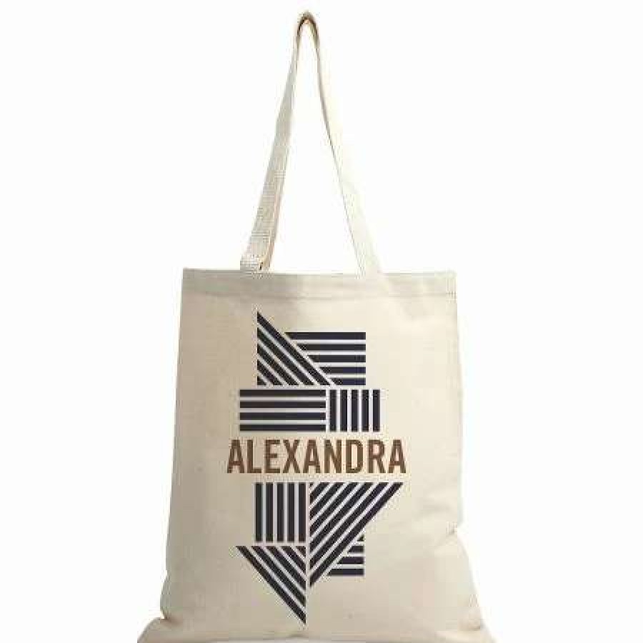 For Kids * | Stripes Personalized Canvas Tote