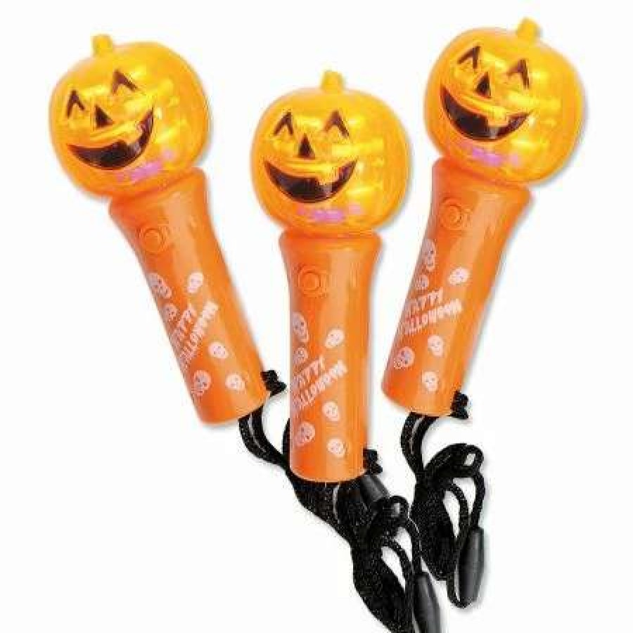 Holidays & Events * | Mini Pumpkin Halloween Light Wand Spinners