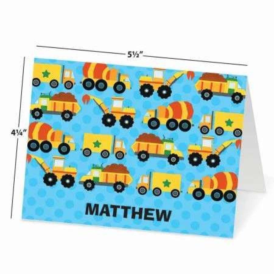 For Kids * | Construction Personalized Note Cards