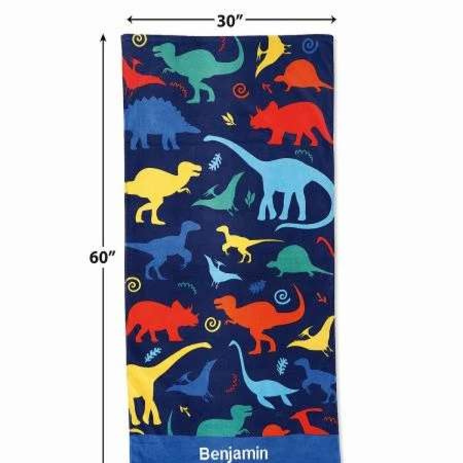 For Kids * | Dinosaur Personalized Beach Towel