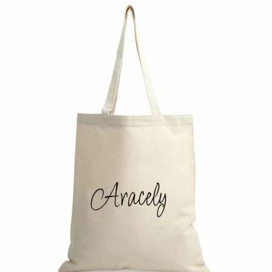 For Kids * | First Name Personalized Canvas Tote