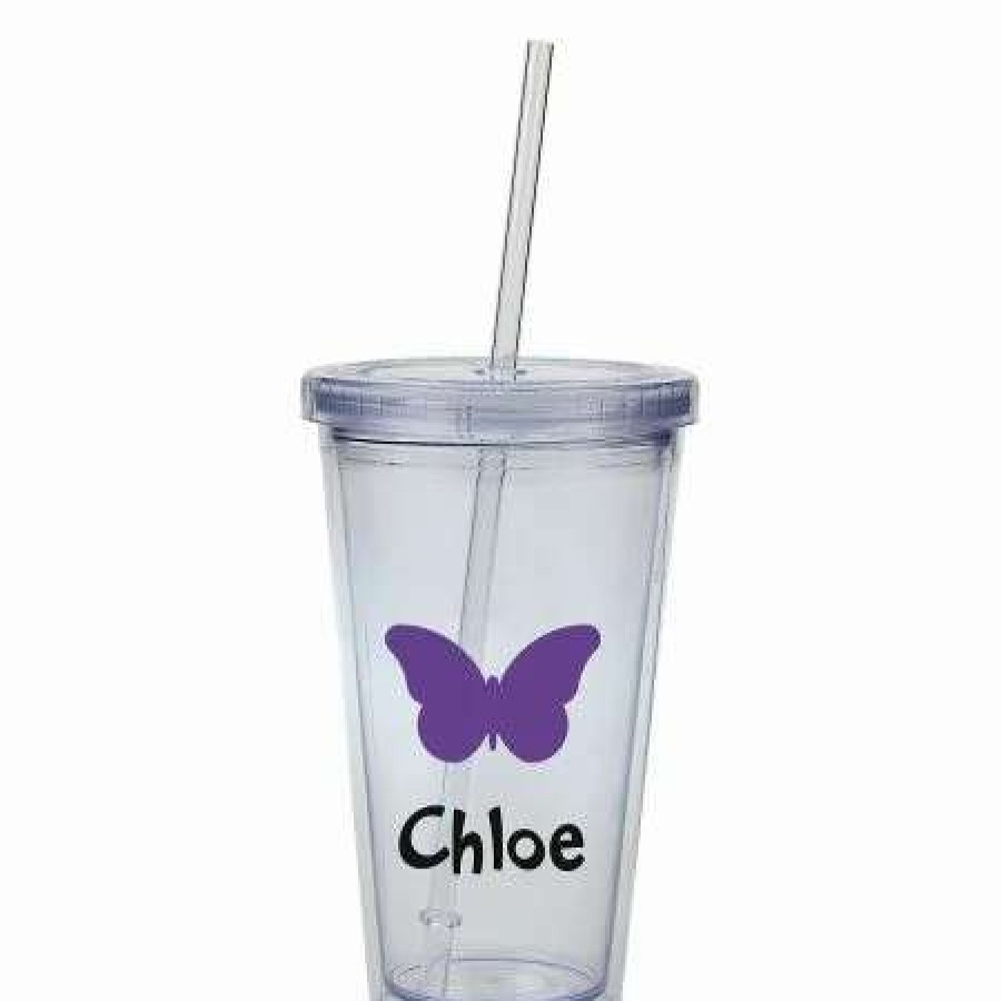 For Home * | Butterfly Acrylic Personalized Beverage Cup