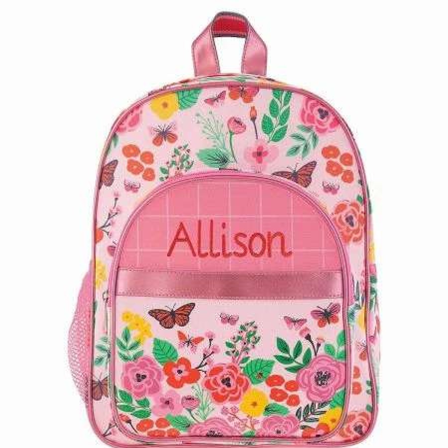 For Kids * | Classic Butterfly Floral Personalized Backpack By Stephen Joseph