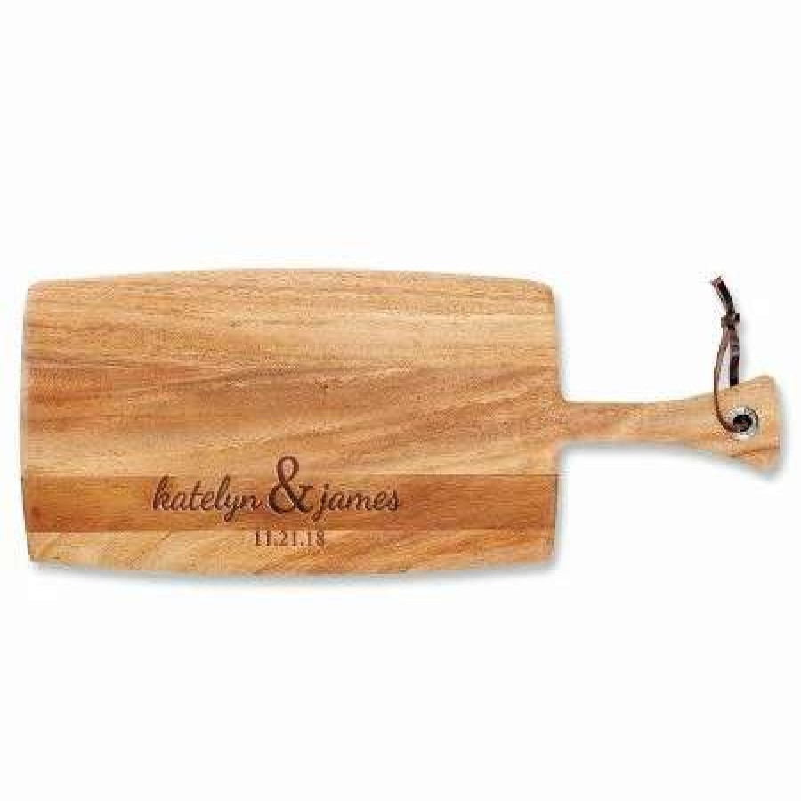 For Home * | Couples First Engraved Wood Paddle Cutting Board