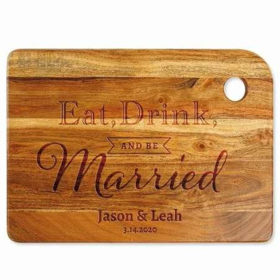 For Home * | Eat, Drink And Be Married Engraved Cutting Board