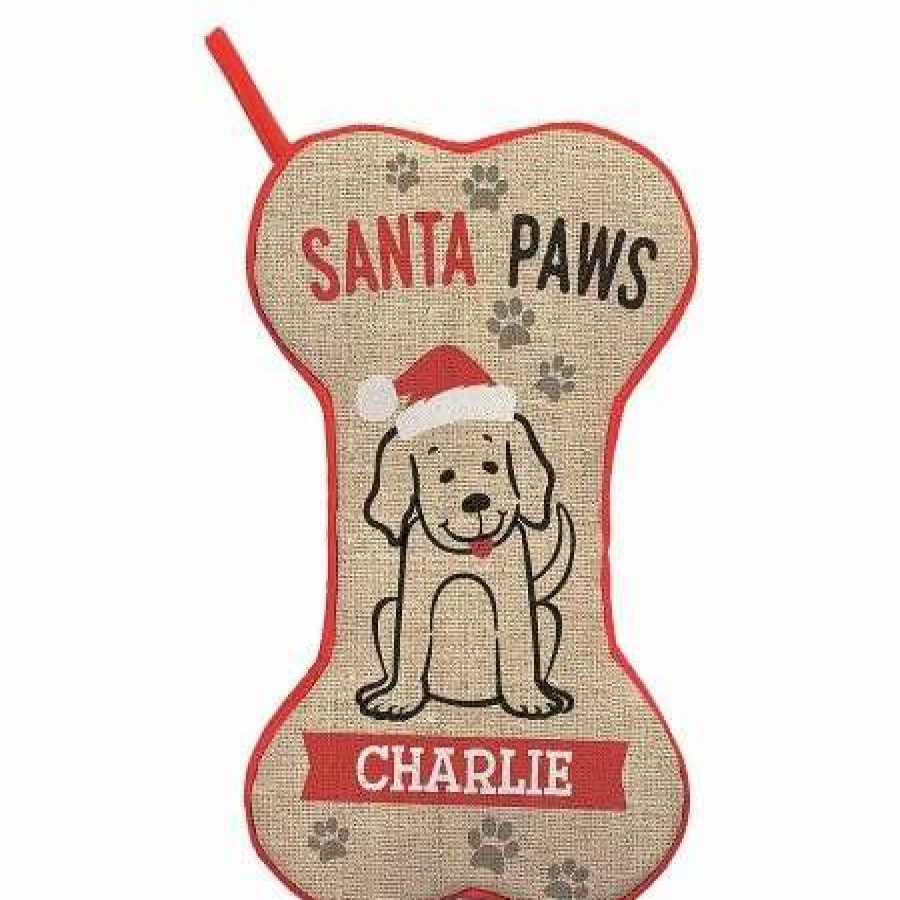 For Kids * | Santa Paws Personalized Christmas Stocking