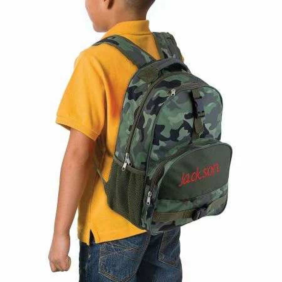 For Kids * | Camo Personalized Backpack By Stephen Joseph