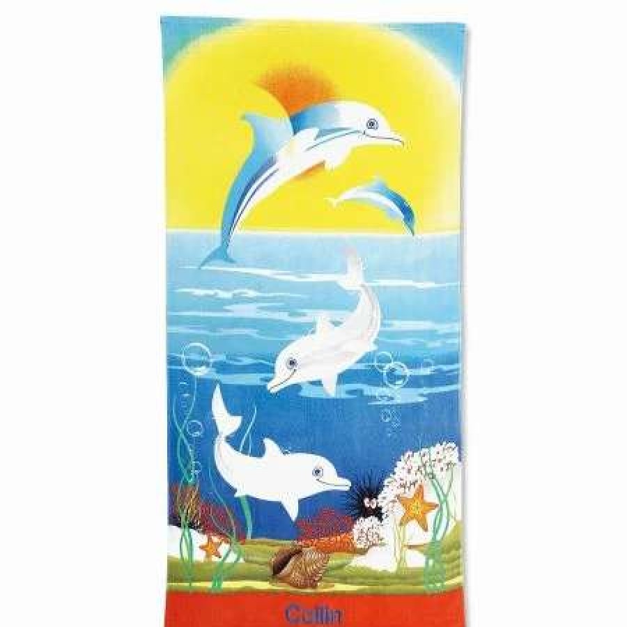 For Kids * | Dolphins Personalized Beach Towel