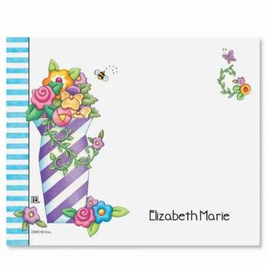 Greeting Cards & Stationery * | Mary Engelbreit Floral Personalized Note Cards (3 Designs)