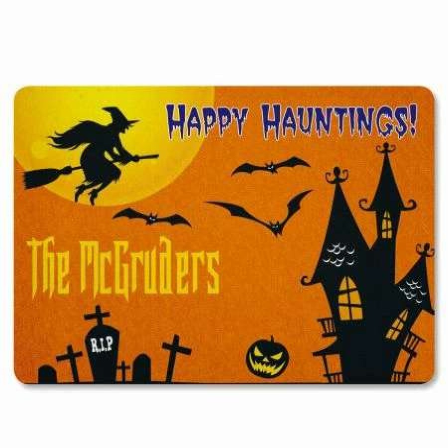 Holidays & Events * | Scary House Personalized Doormat