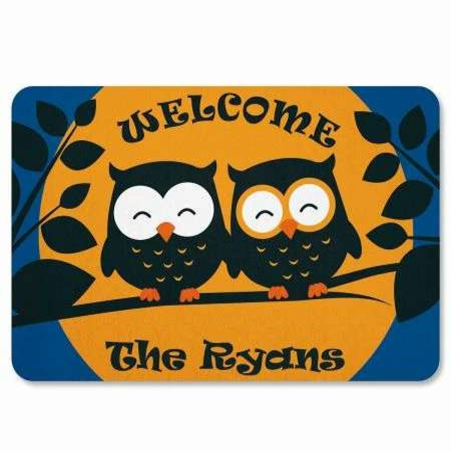 Holidays & Events * | Halloween Owls Personalized Doormat