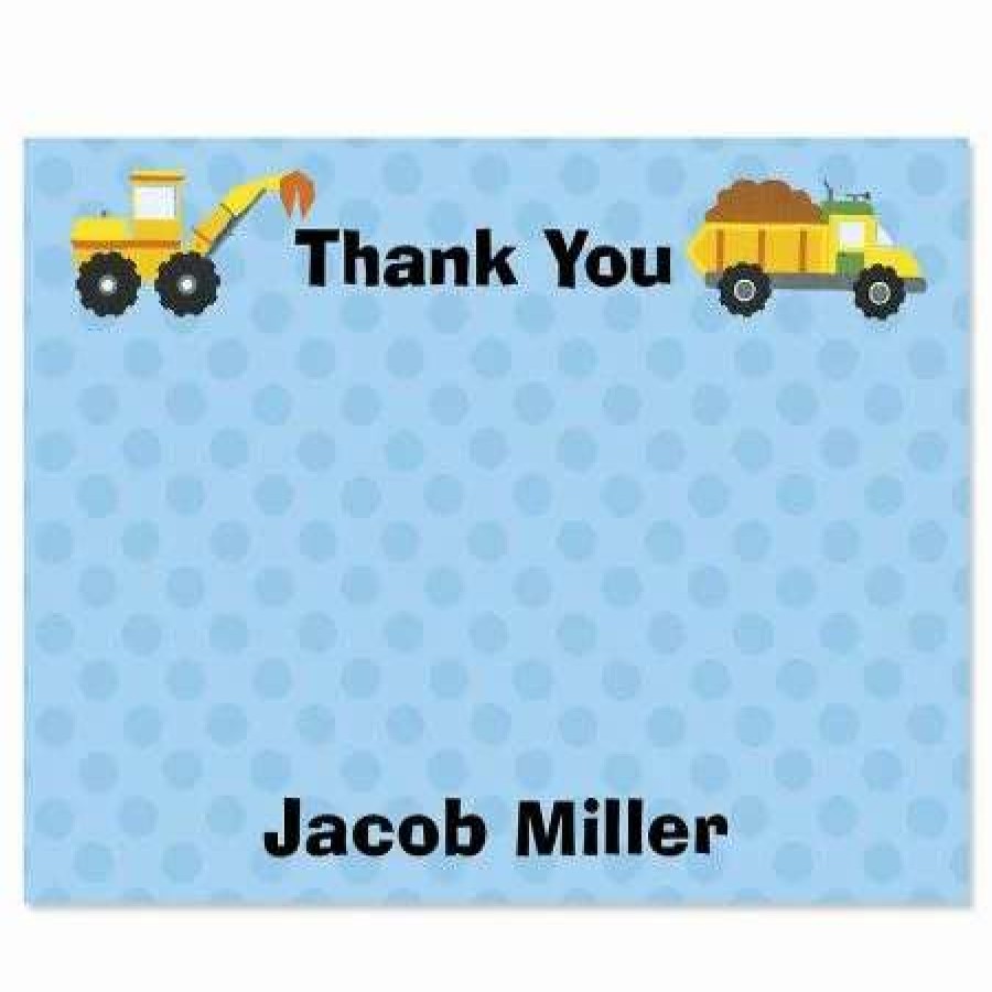 For Kids * | Construction Personalized Thank You Cards