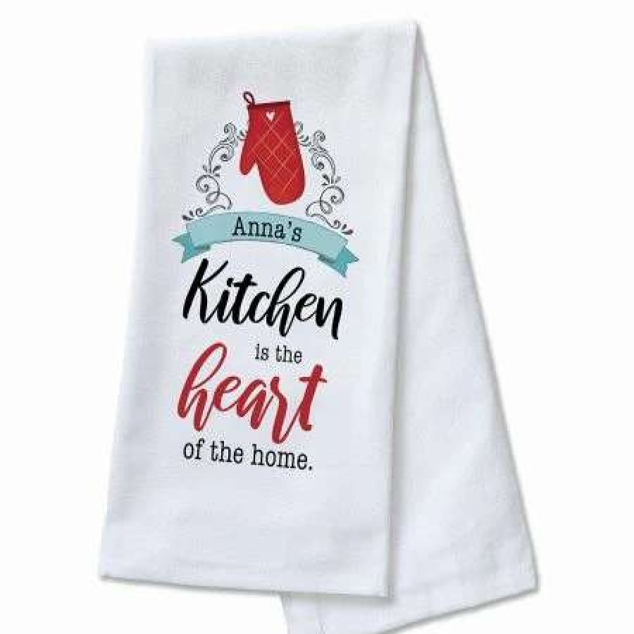 For Home * | Heart Of The Home Personalized Kitchen Towel