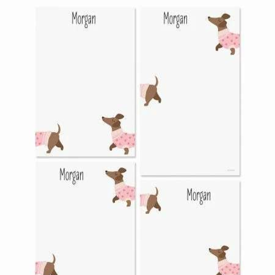 Greeting Cards & Stationery * | Dachshund Personalized Notepads