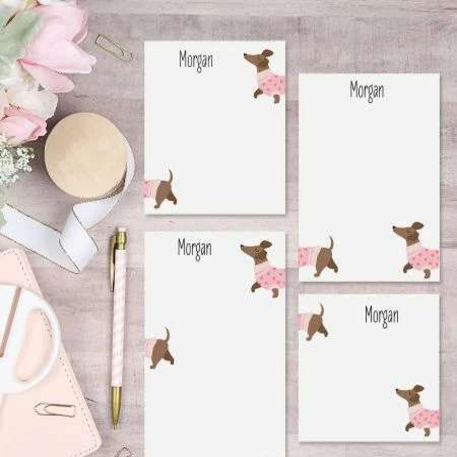 Greeting Cards & Stationery * | Dachshund Personalized Notepads