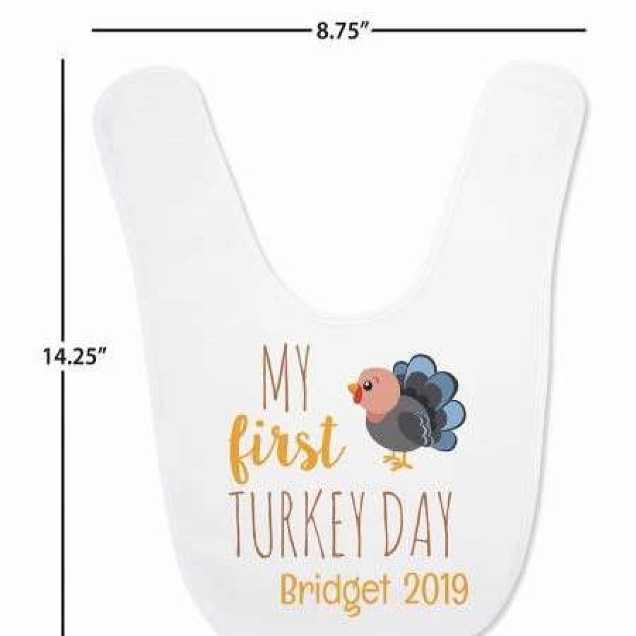 For Kids * | Baby'S First Thanksgiving Personalized Bib